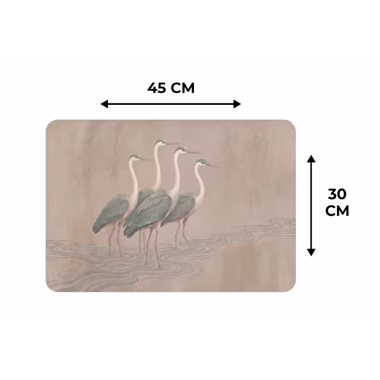 Vogel - Water - Natuur - Vintage Placemat vinyl groot -specs