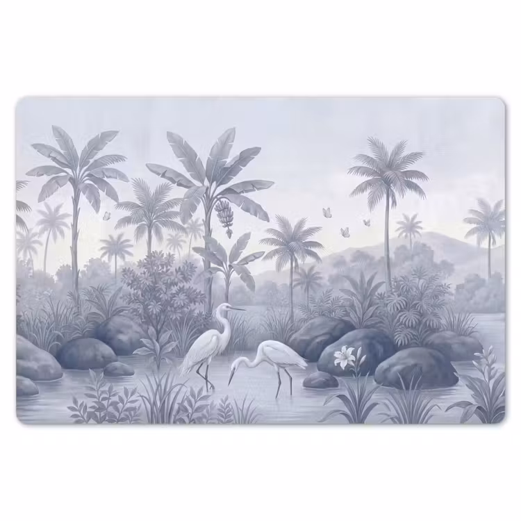 Vogel - Water - Tropisch - Natuur - Blauw Placemat vinyl groot -zzsfeer1_Kitchenyeah-website