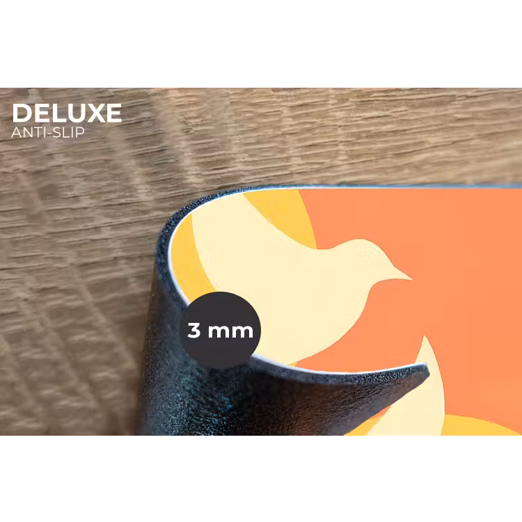 Vogels - Cirkels - Geel Placemat vinyl groot -closeup