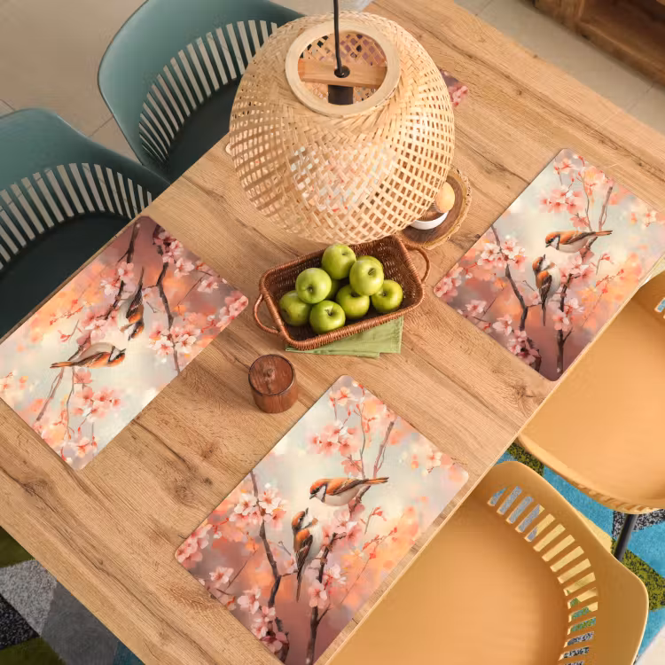 Vogels - Romantic - Bloesemtak Placemat vinyl groot -zzsfeer5_Kitchenyeah-website