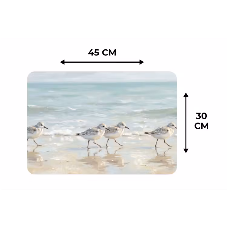 Vogels - Strand - Zee Placemat vinyl groot -specs