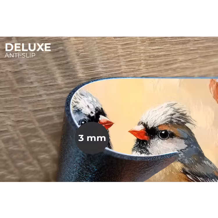 Vogels - Tak - Winter - Sneeuw Placemat vinyl groot -closeup