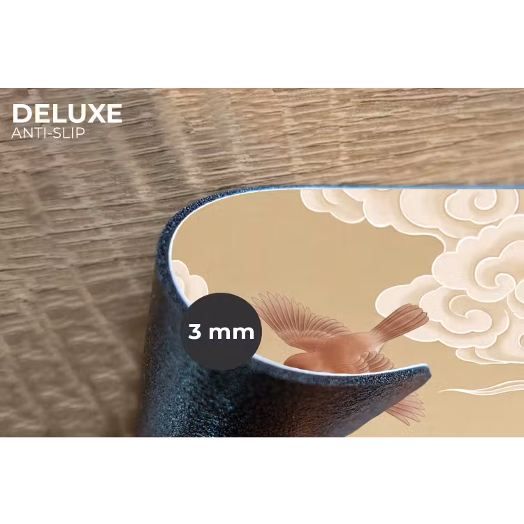 Vogels - Vliegen - Beige Placemat vinyl groot -closeup