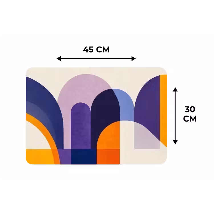 Vormen - Abstract - Grafisch - Oranje Placemat vinyl groot -specs