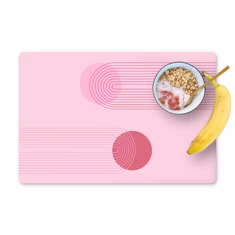 Vormen - Lijnen - Minimalistisch - Roze Placemat vinyl groot -zzzproduct_Kitchenyeah-website
