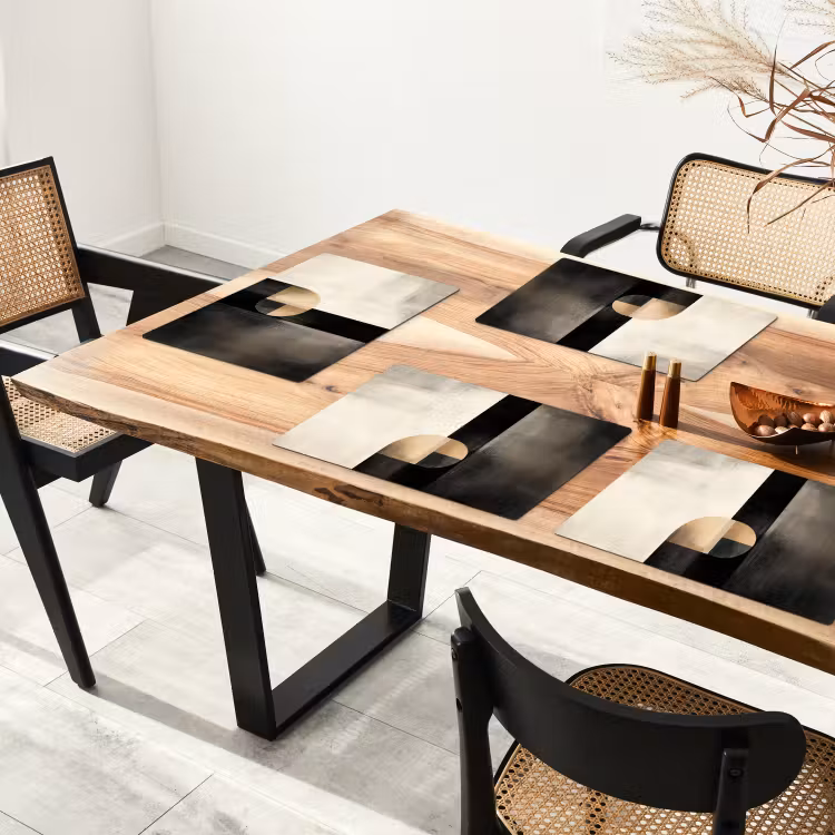 Vormen - Modern - Zwart Placemat vinyl groot -zzsfeer4_Kitchenyeah-website