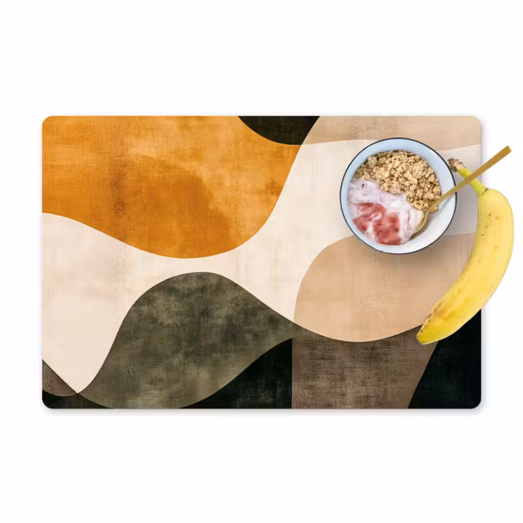 Vormen - Okergeel - Abstract Placemat vinyl groot -zzzproduct_Kitchenyeah-website
