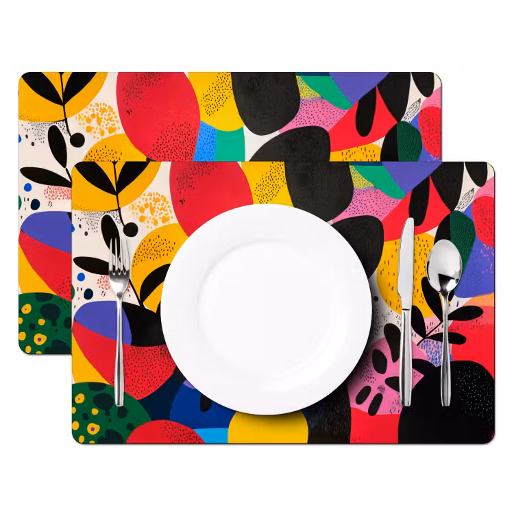 Vormen - Stippen - Kleurrijk Placemat vinyl groot -zzsfeer2_Kitchenyeah-website