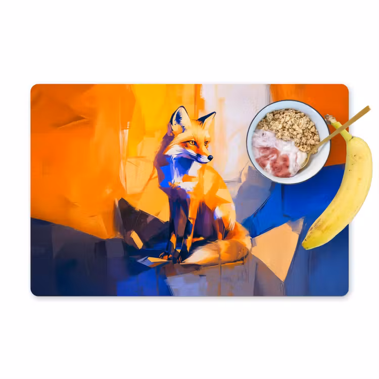 Vos - Oranje - Vormen - Abstract Placemat vinyl groot -zzzproduct_Kitchenyeah-website