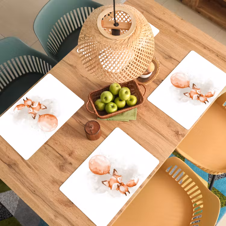 Vos - Pastel kleuren - Dier Placemat vinyl groot -zzsfeer5_Kitchenyeah-website