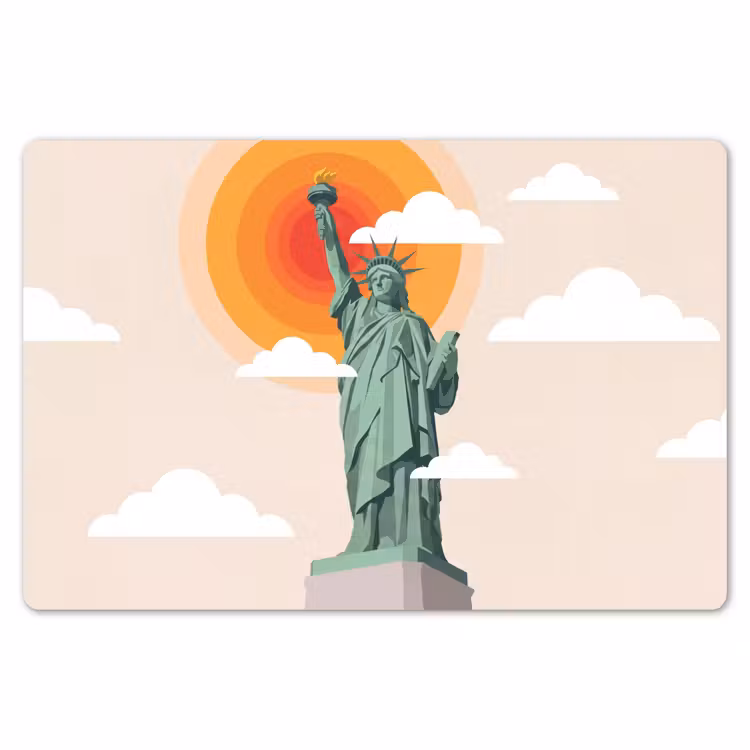 Vrijheidsbeeld - New York - Zon - Modern Placemat vinyl groot -zzsfeer1_Kitchenyeah-website