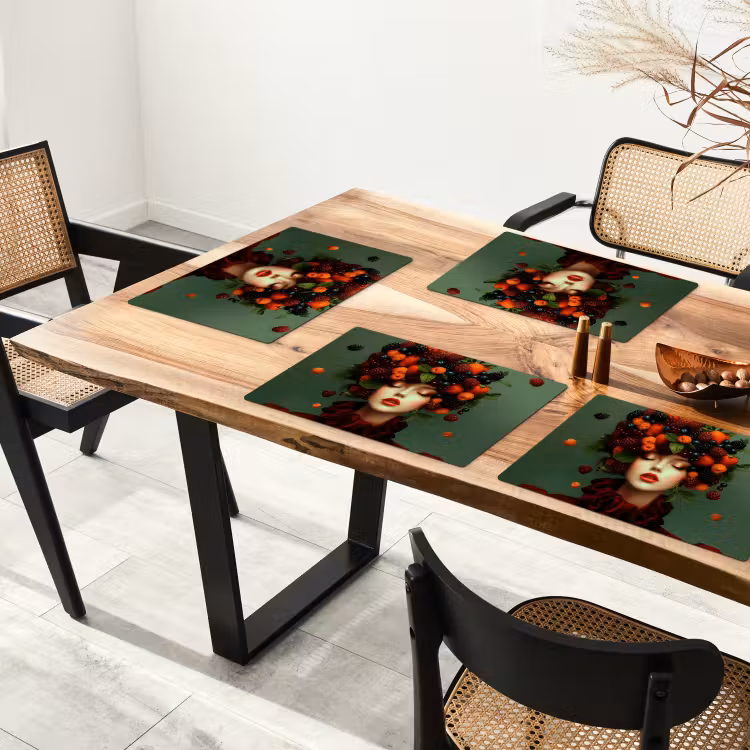 Vrouw - Aardbeien - Frambozen - Bramen - Bessen Placemat vinyl groot -zzsfeer4_Kitchenyeah-website