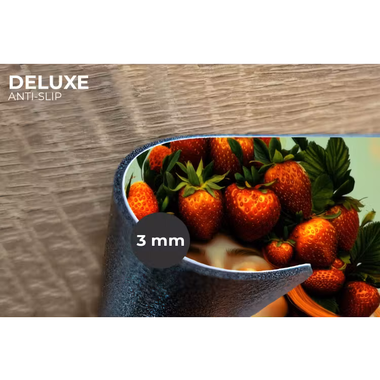Vrouw - Aardbeien - Kroon Placemat vinyl groot -closeup