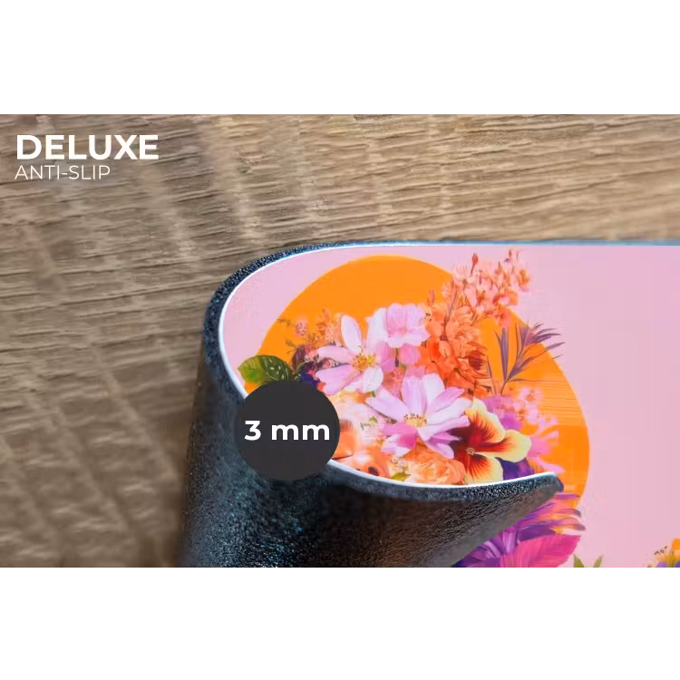 Vrouw - Abstract - Cirkel - Bloemen Placemat vinyl groot -closeup