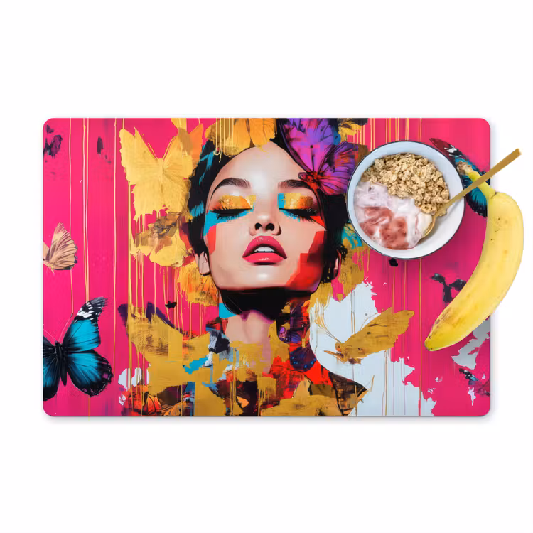 Vrouw - Abstract - Kleurrijk Placemat vinyl groot -zzzproduct_Kitchenyeah-website