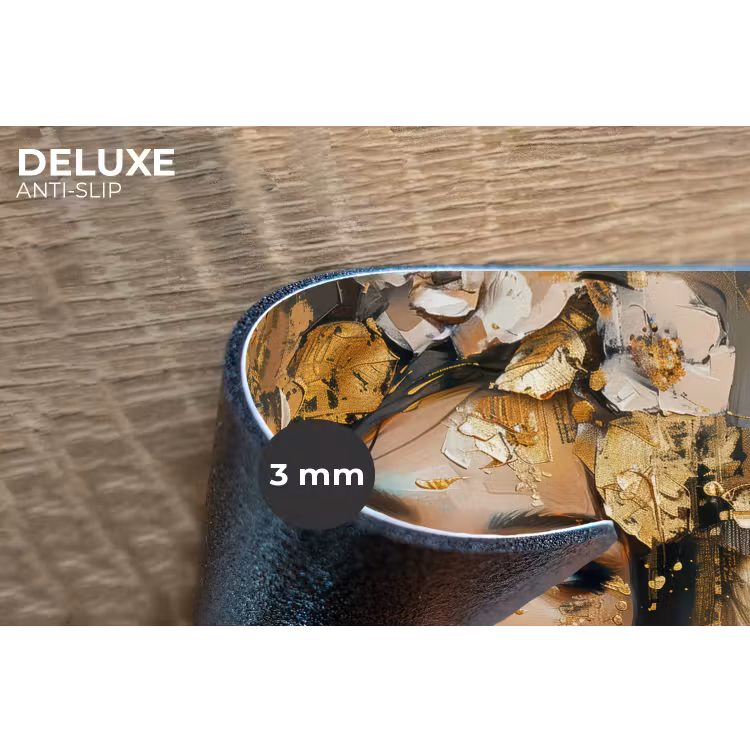 Vrouw - Bloemen - Goud - Portret Placemat vinyl groot -closeup