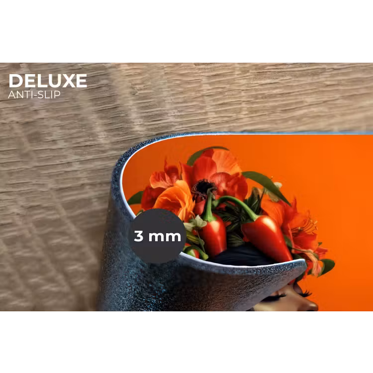 Vrouw - Chilipepers - Pepers - Bloemen Placemat vinyl groot -closeup