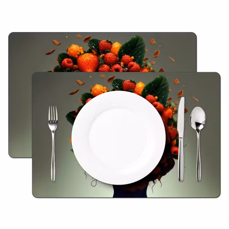 Vrouw - Chocolade - Frambozen - Aardbeien - Koekjes Placemat vinyl groot -zzsfeer2_Kitchenyeah-website