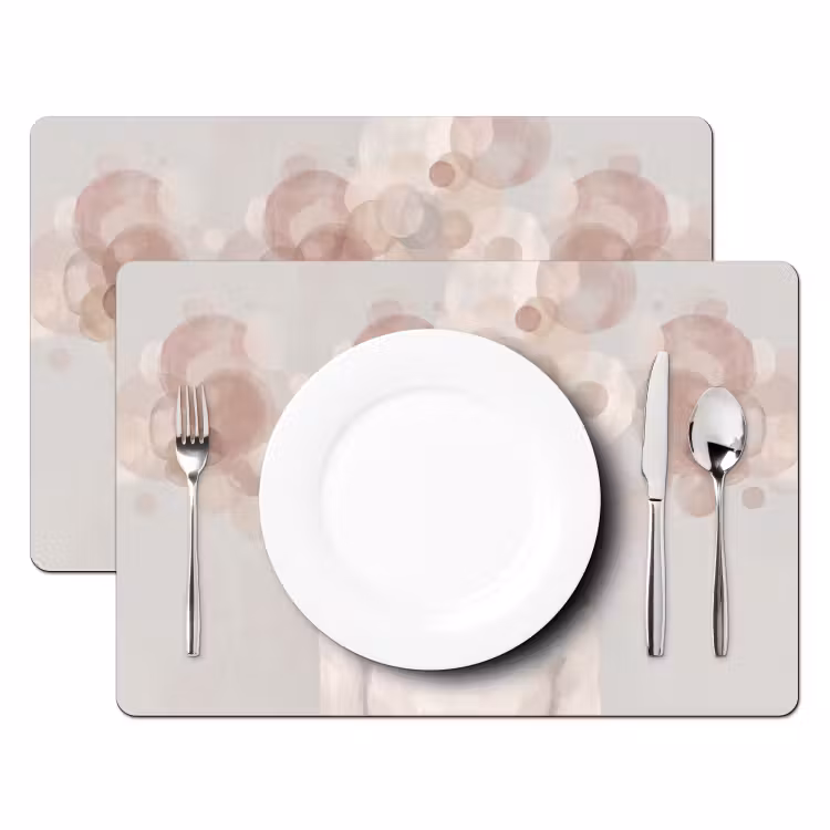 Vrouw - Cirkels - Beige Placemat vinyl groot -zzsfeer2_Kitchenyeah-website
