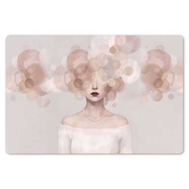 Vrouw - Cirkels - Beige Placemat vinyl groot -zzsfeer1_Kitchenyeah-website