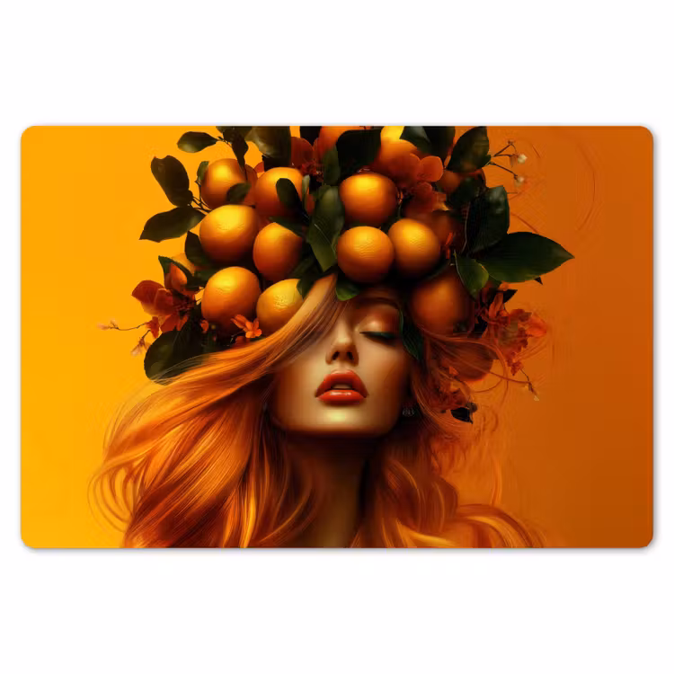 Vrouw - Citroenen - Bloesem - Geel Placemat vinyl groot -zzsfeer1_Kitchenyeah-website