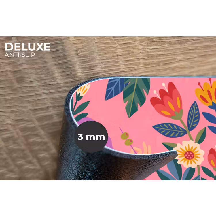Vrouw - Cocktail - Bloemen - Modern - Roze Placemat vinyl groot -closeup