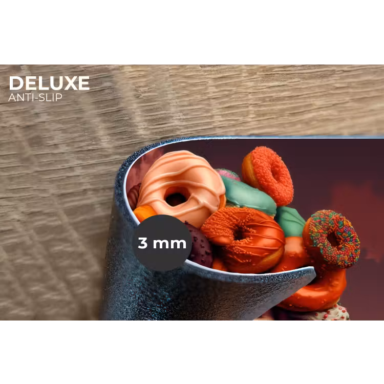 Vrouw - Donuts - Kleurrijk Placemat vinyl groot -closeup