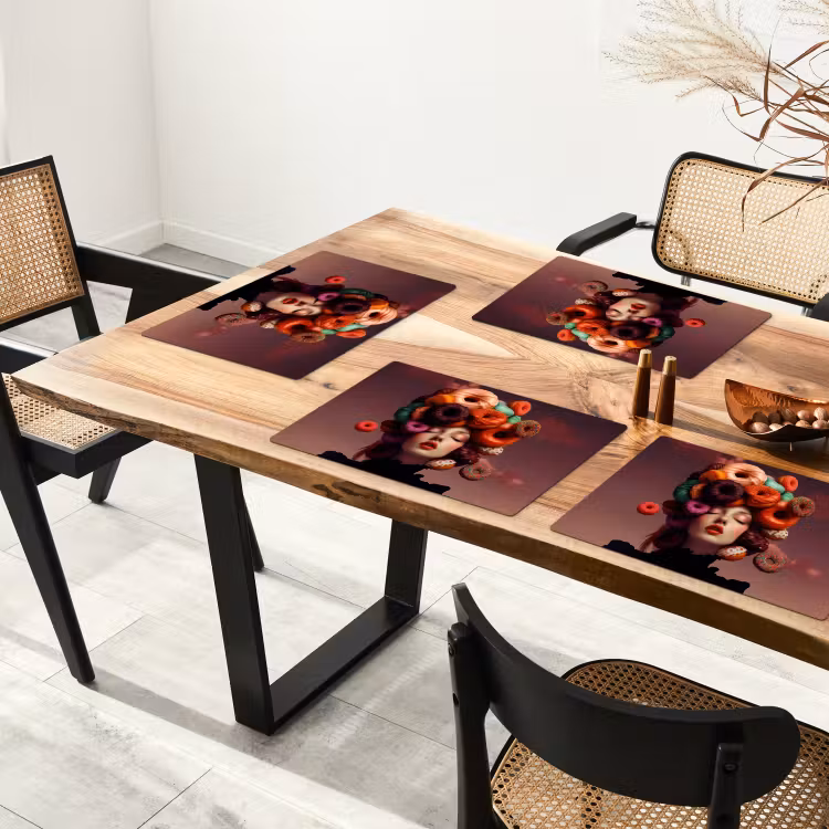 Vrouw - Donuts - Kleurrijk Placemat vinyl groot -zzsfeer4_Kitchenyeah-website