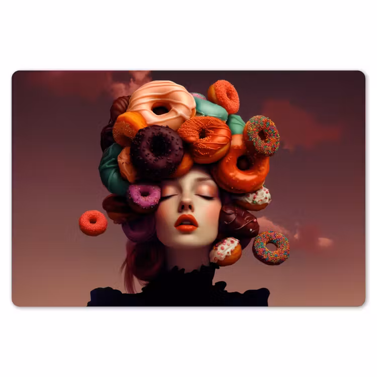 Vrouw - Donuts - Kleurrijk Placemat vinyl groot -zzsfeer1_Kitchenyeah-website
