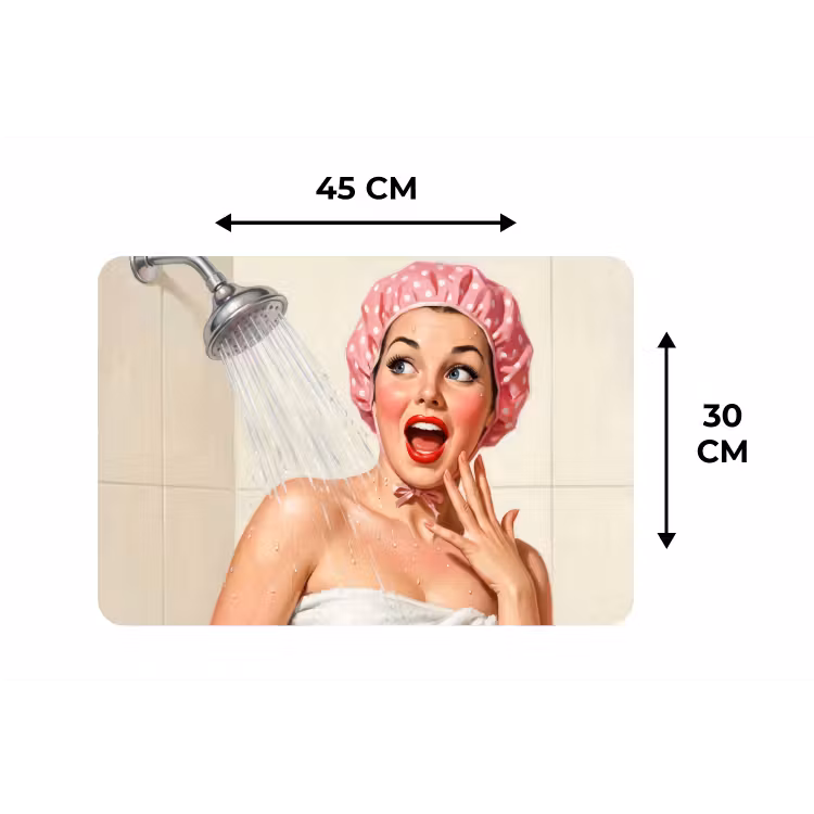 Vrouw - Douche - Roze Placemat vinyl groot -specs