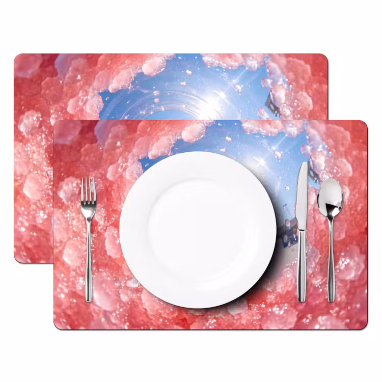 Vrouw - Drank - Zomer - Roze - Blauw Placemat vinyl groot -zzsfeer2_Kitchenyeah-website
