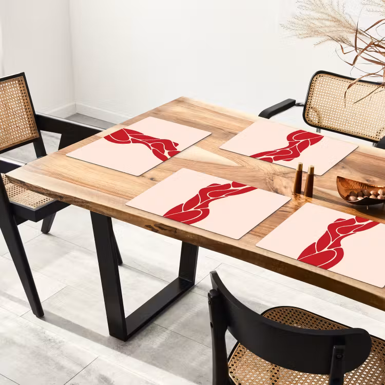 Vrouw - Figuur - Abstract - Modern - Rood Placemat vinyl groot -zzsfeer4_Kitchenyeah-website