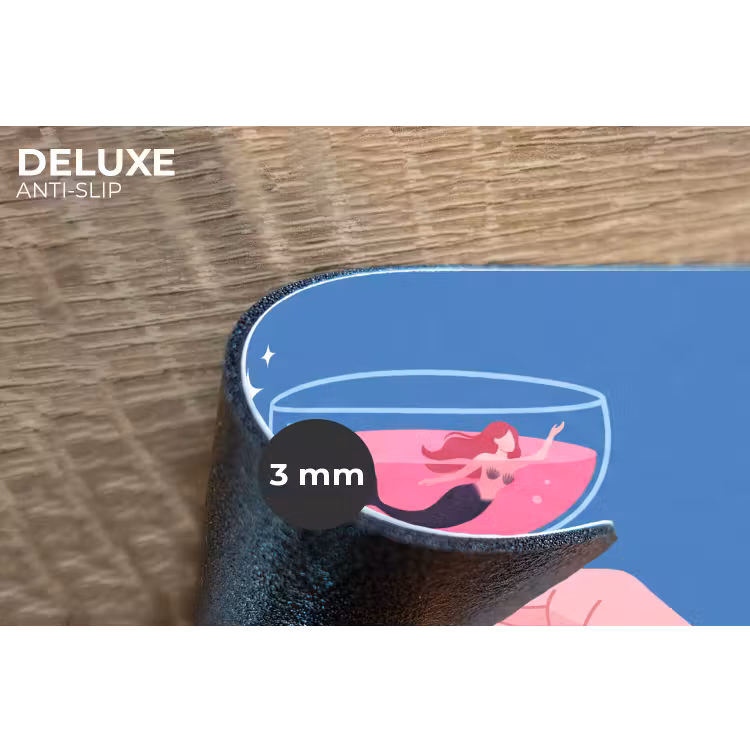 Vrouw - Glas - Abstract - Roze - Blauw Placemat vinyl groot -closeup