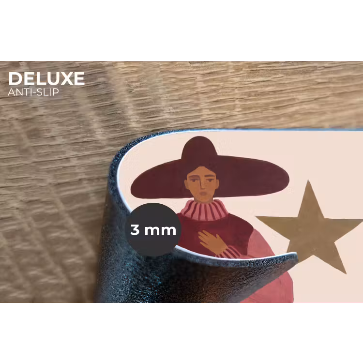Vrouw - Hoed - Abstract - Modern - Portret Placemat vinyl groot -closeup