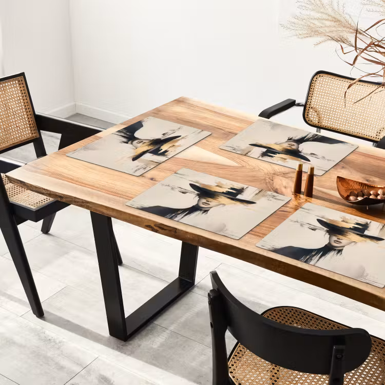 Vrouw - Hoed - Verf Placemat vinyl groot -zzsfeer4_Kitchenyeah-website