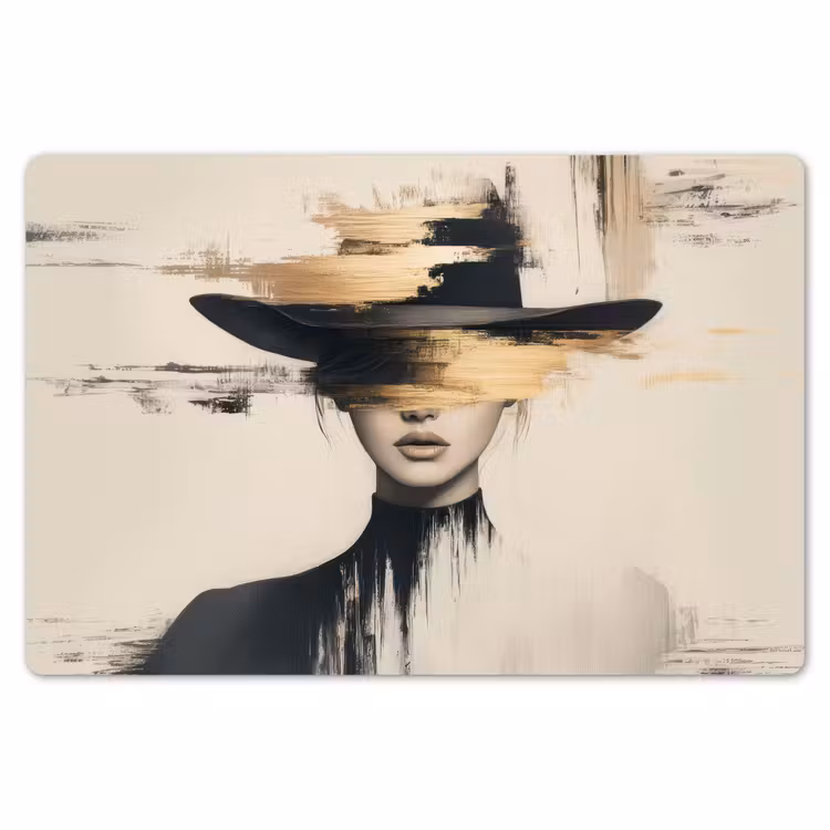 Vrouw - Hoed - Verf Placemat vinyl groot -zzsfeer1_Kitchenyeah-website