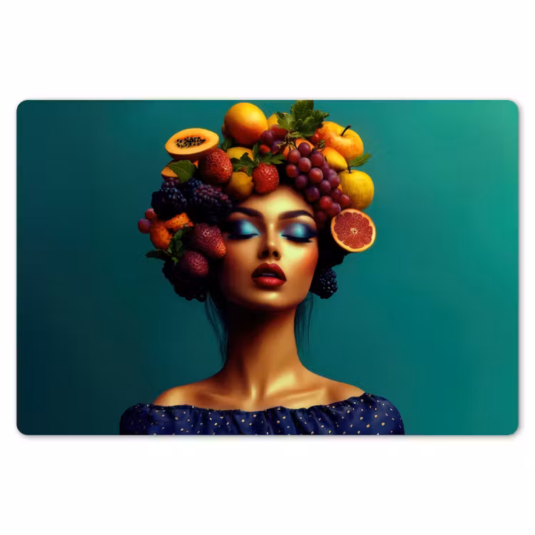 Vrouw - Hoodtooi - Tropisch - Fruit - Druiven Placemat vinyl groot -zzsfeer1_Kitchenyeah-website