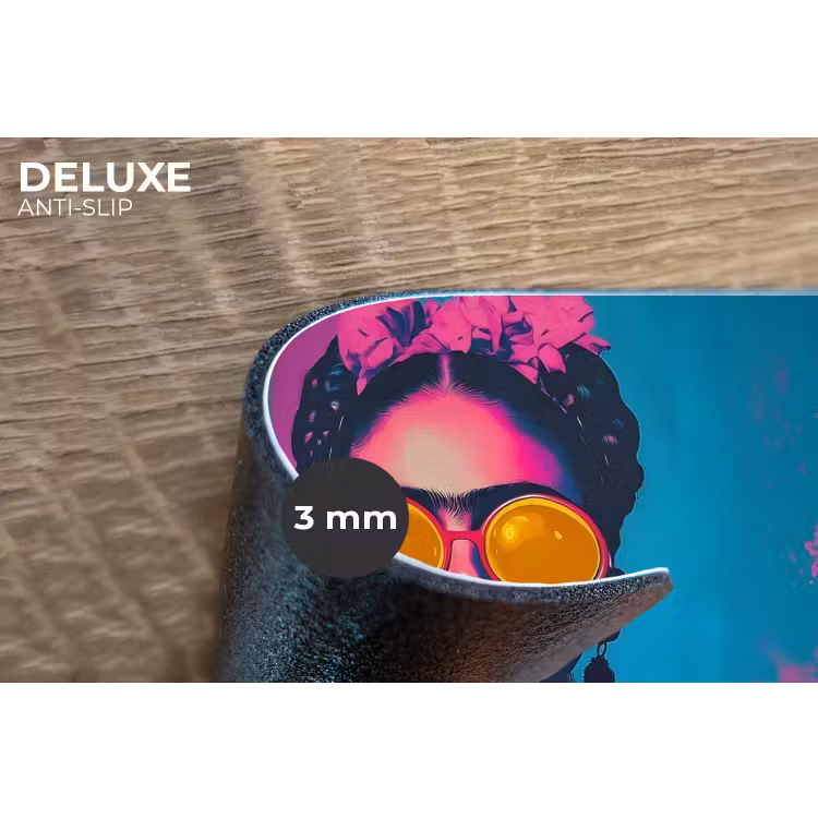 Vrouw - Kauwgom - Zonnebril - Oranje Placemat vinyl groot -closeup