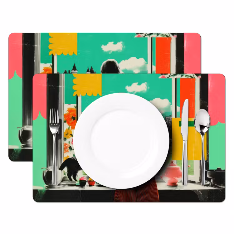 Vrouw - Keuken - Katten - Doorkijk Placemat vinyl groot -zzsfeer2_Kitchenyeah-website