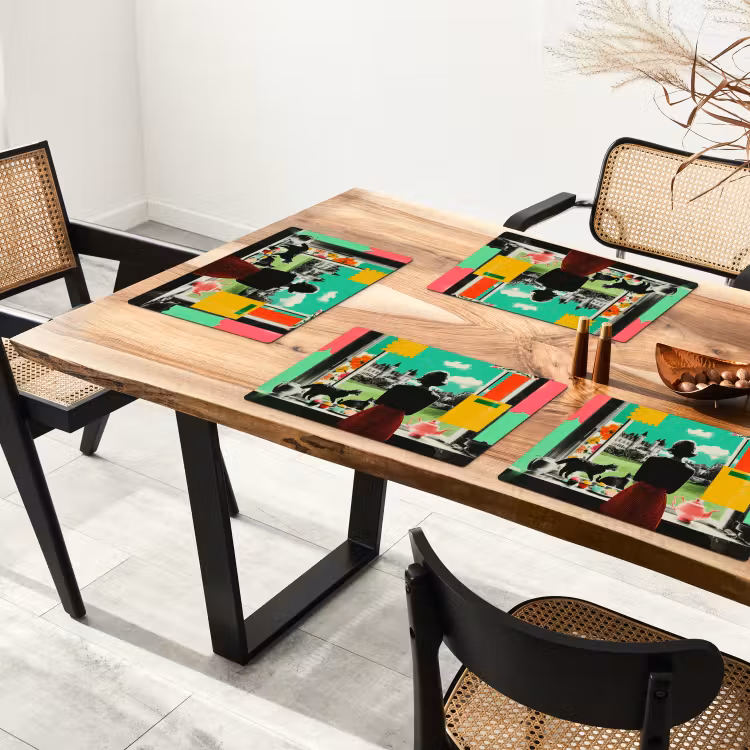 Vrouw - Keuken - Katten - Doorkijk Placemat vinyl groot -zzsfeer4_Kitchenyeah-website