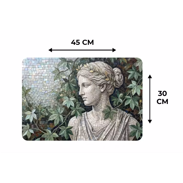 Vrouw - Klassiek - Mozaiëk - Natuur - Groen Placemat vinyl groot -specs