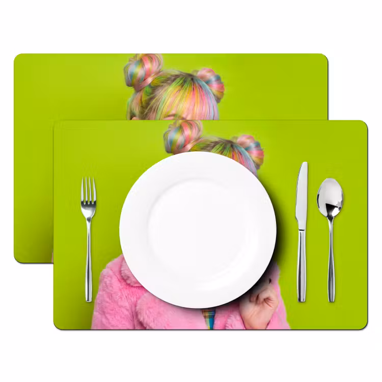 Vrouw - Kleurrijk haar - Pop art - Modern - Levendig Placemat vinyl groot -zzsfeer2_Kitchenyeah-website