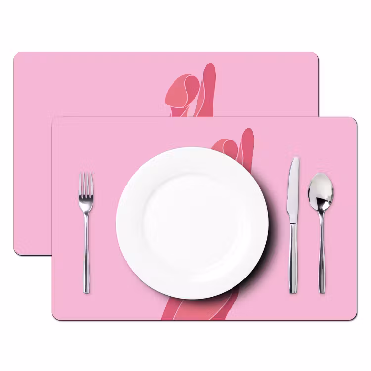 Vrouw - Lichaam - Abstract - Roze Placemat vinyl groot -zzsfeer2_Kitchenyeah-website