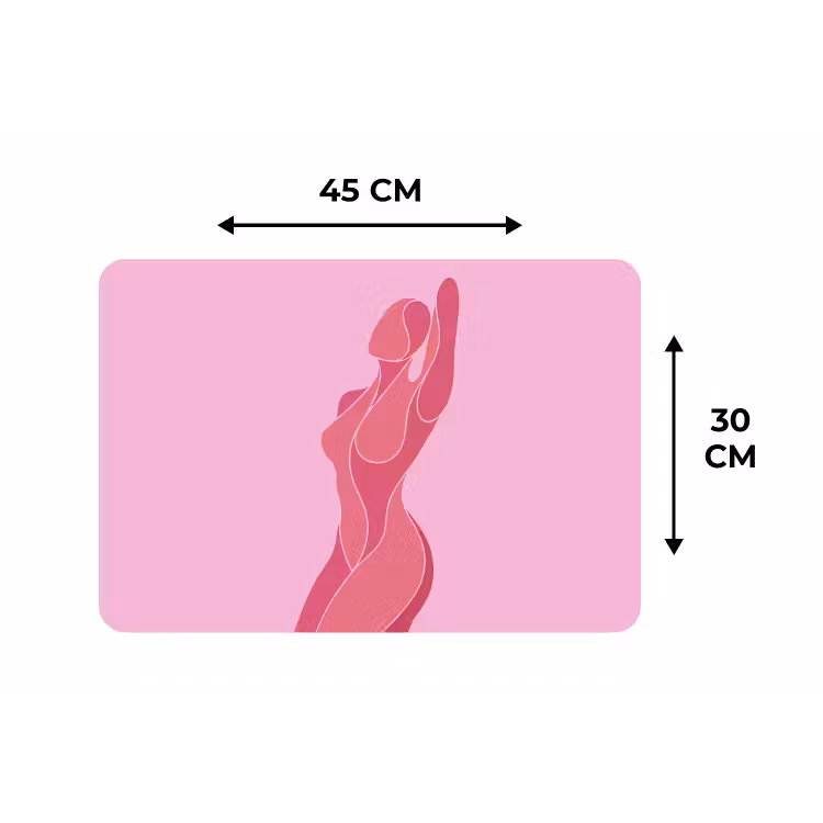 Vrouw - Lichaam - Abstract - Roze Placemat vinyl groot -specs