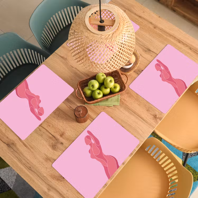 Vrouw - Lichaam - Abstract - Roze Placemat vinyl groot -zzsfeer5_Kitchenyeah-website