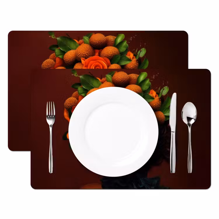Vrouw - lychee - exotisch Placemat vinyl groot -zzsfeer2_Kitchenyeah-website