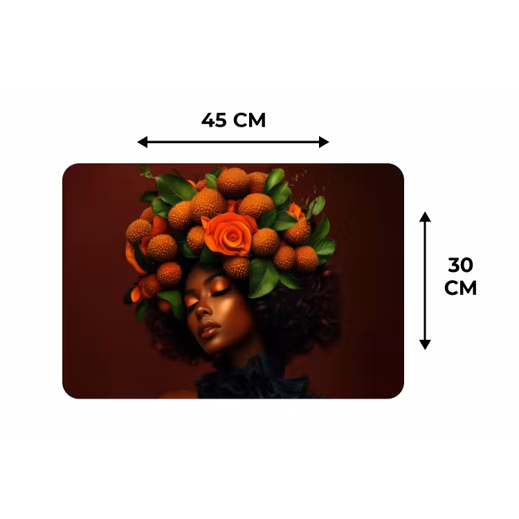 Vrouw - lychee - exotisch Placemat vinyl groot -specs