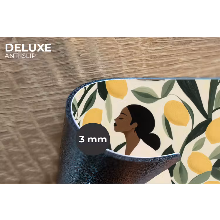 Vrouw - Mand - Citroenen - Bladeren Placemat vinyl groot -closeup