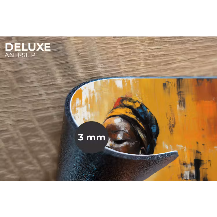 Vrouw - Ogen - Penseelstreken - Geel Placemat vinyl groot -closeup