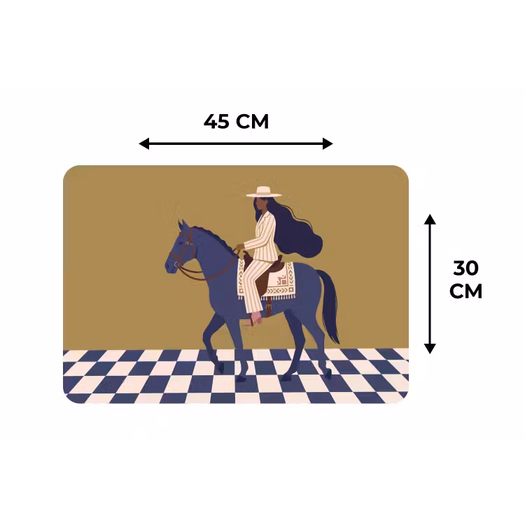 Vrouw - Paard - Rijden - Modern - Abstract Placemat vinyl groot -specs